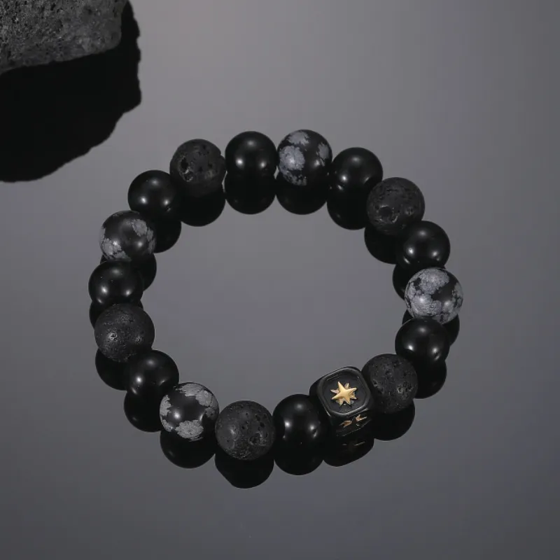 AKAK Jade Bracelets Men Sparkling Star Beaded Bracelet-1