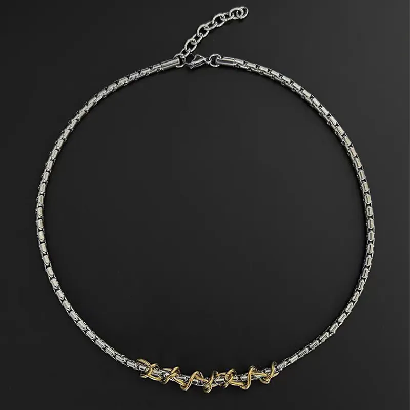 AKAK Titanium Steel Necklaces Unisex-3
