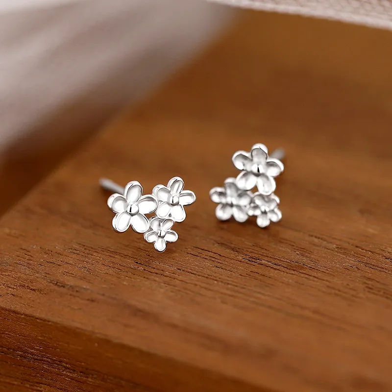 2801 999 Fine Silver Stud Earrings Women's-3