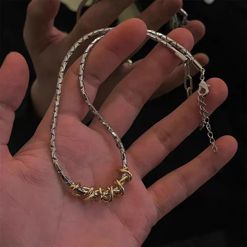 AKAK Titanium Steel Necklaces Unisex-4