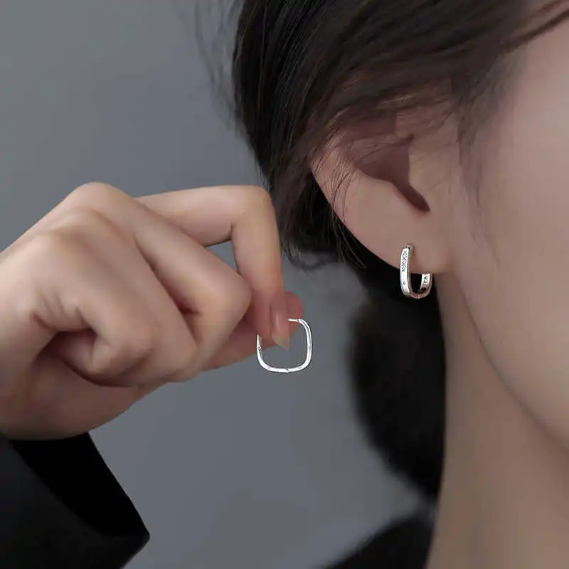AKAK 925 Sterling Silver Earrings Unisex-3