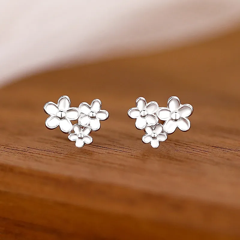 2801 999 Fine Silver Stud Earrings Women's-1