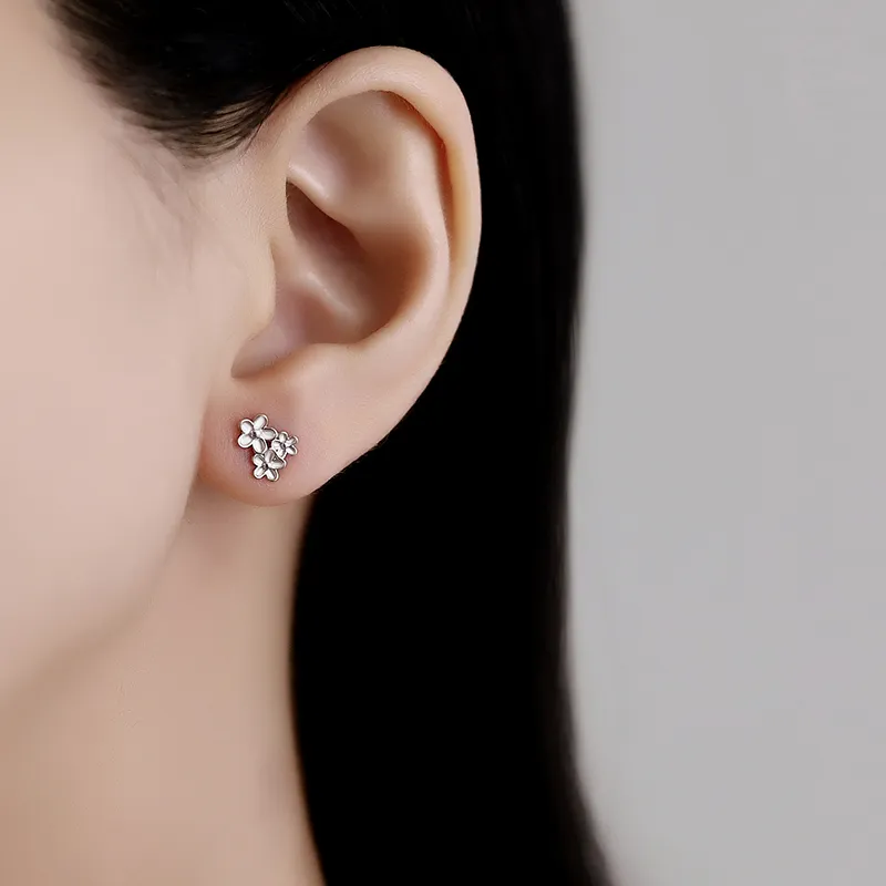 2801 999 Fine Silver Stud Earrings Women's-4