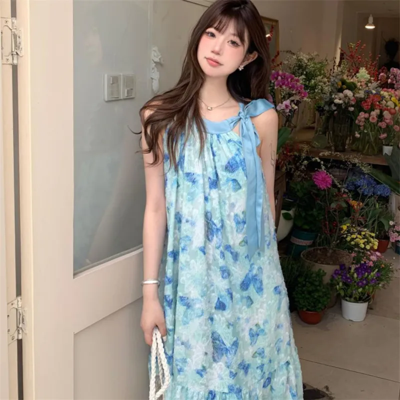 ZWTX STUDIO Sleeveless Dress Women's Blue-4