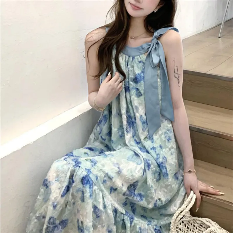 ZWTX STUDIO Sleeveless Dress Women's Blue-7