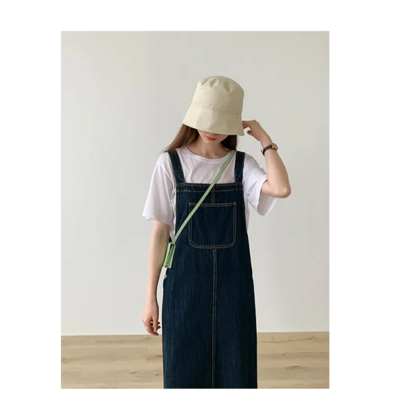 ZWTX STUDIO Denim Long Skirt Women's Dark Blue-7