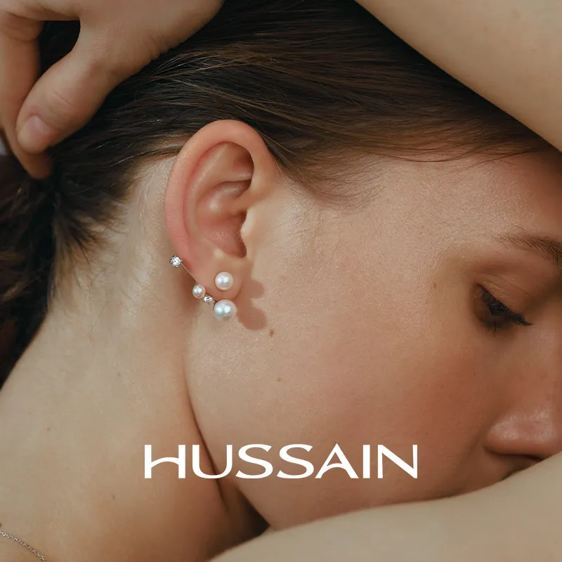HUSSAIN Pearl Stud Earrings Women's-1
