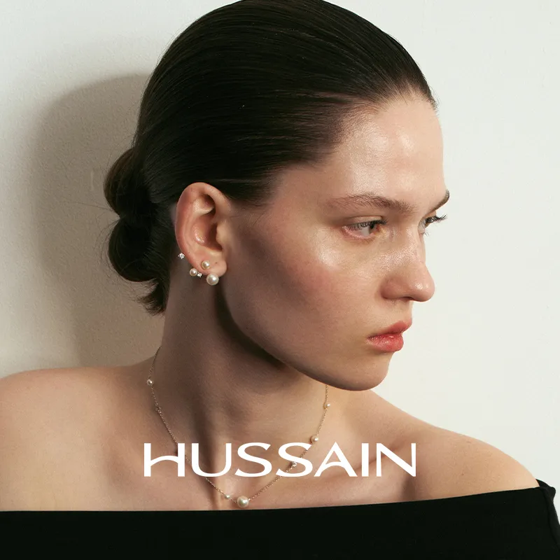 HUSSAIN Pearl Stud Earrings Women's-2