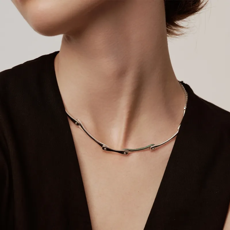 HUSSAIN 925 Sterling Silver Necklaces Women's-2