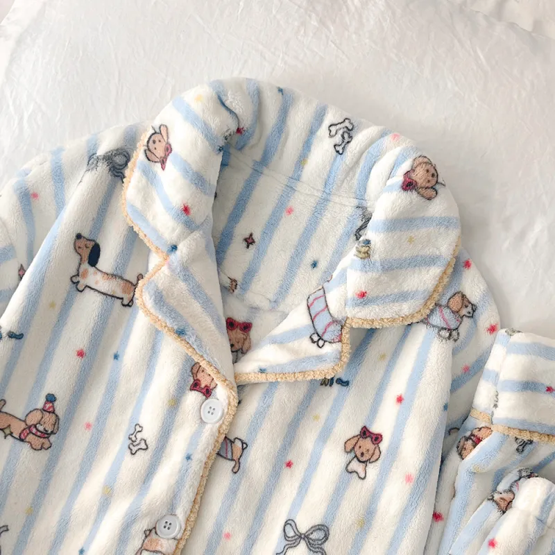 Gongdie Pajama Set Women's Blue-3