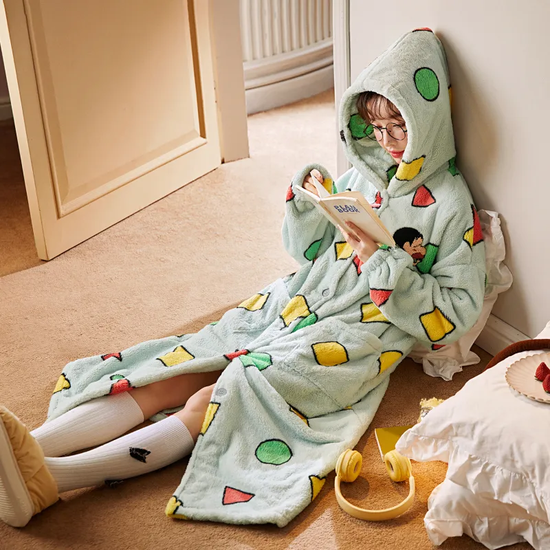 Gongdie x LABIXIAOXIN,LIANMINGKUAN Bath Robes Unisex Green-1