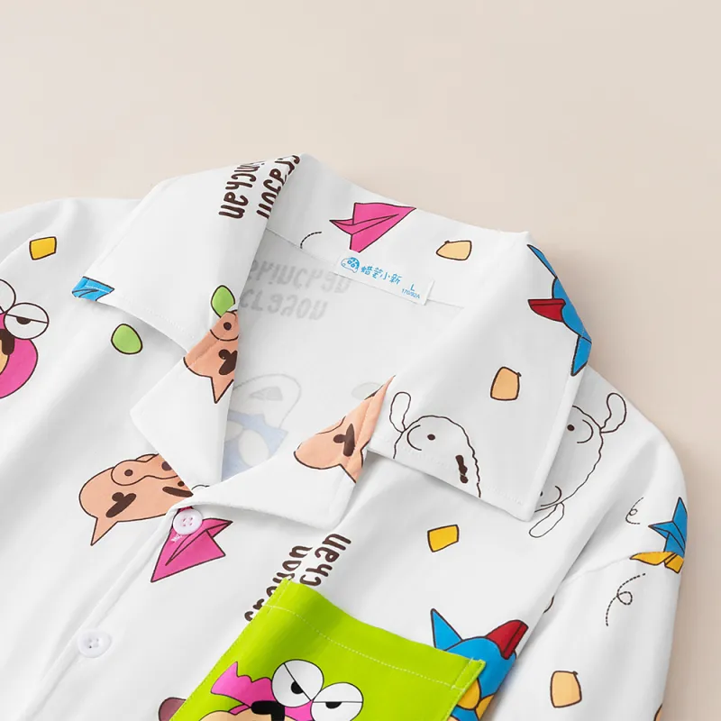 Gongdie x SHINCHAN Pajama Set Unisex White, Gift Box Set-2