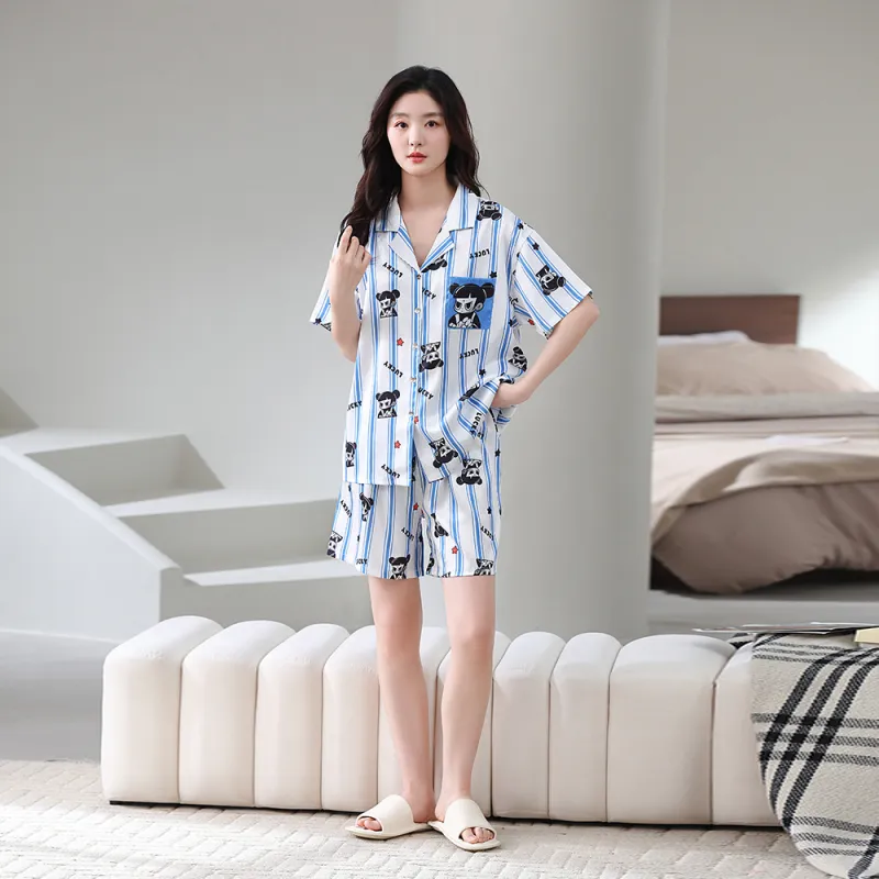 Gongdie x NEZHA,LIANMINGKUAN Pajama Set Unisex Blue White-5
