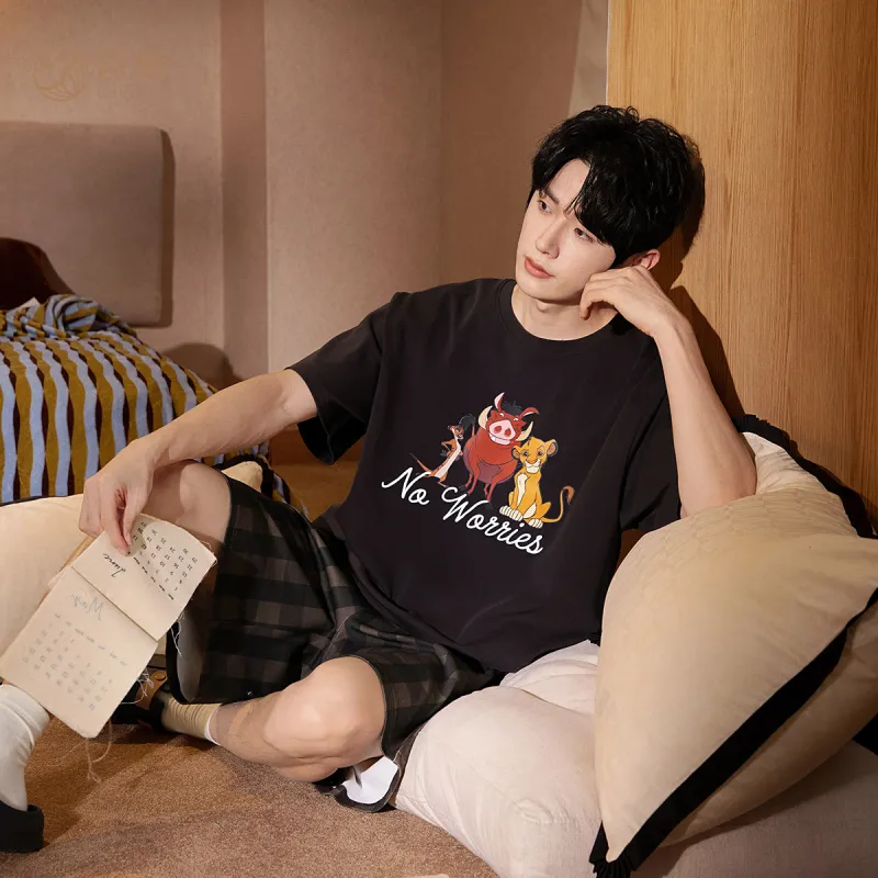 Gongdie x SHIZIWANG,LIANMINGKUAN Pajama Set Men's Gray-3