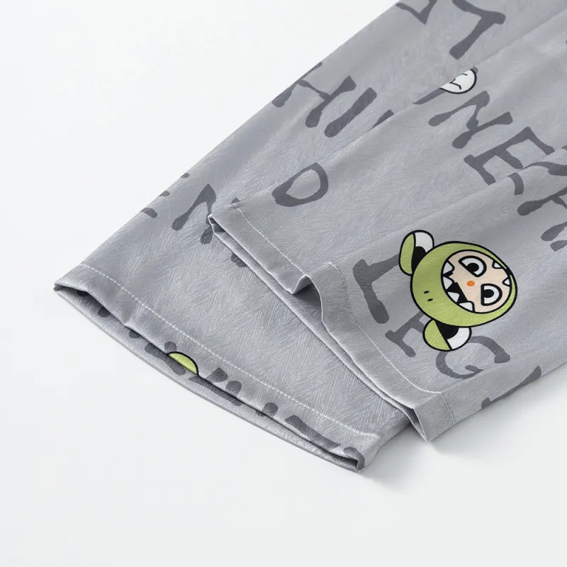 Gongdie x NEZHA,LIANMINGKUAN Pajama Set Unisex Light Gray-5