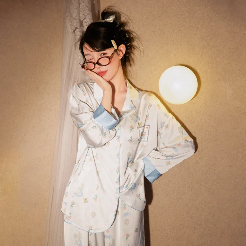 Gongdie x Disney Pajama Set Women's Gift Box Set Light Blue-3