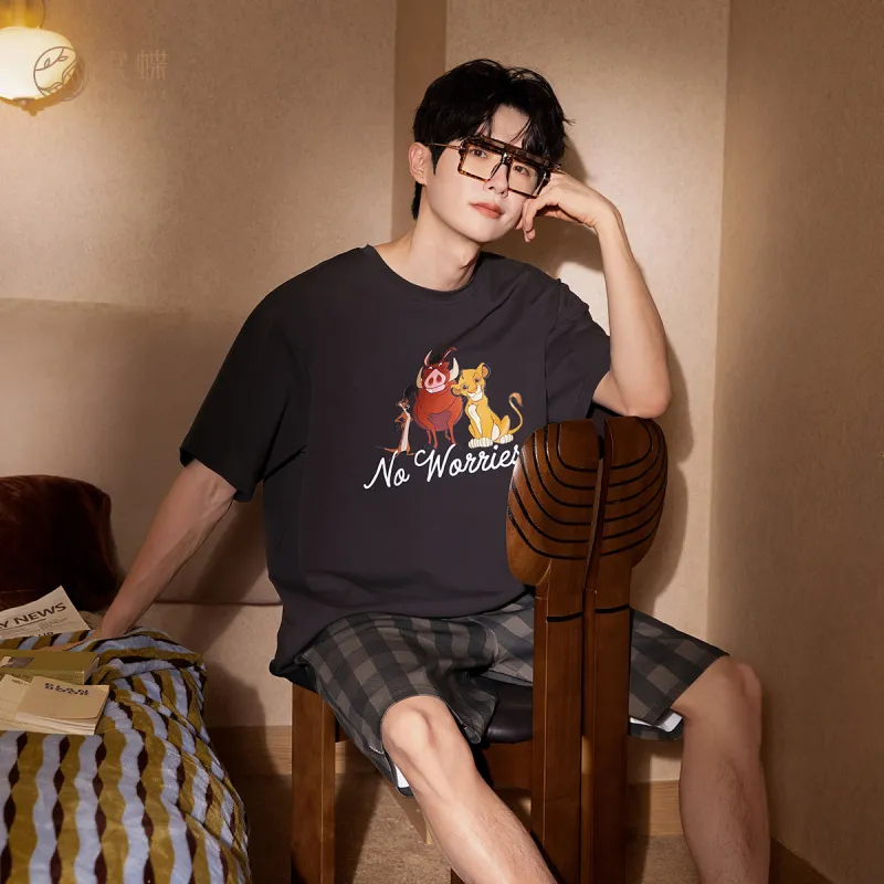Gongdie x SHIZIWANG,LIANMINGKUAN Pajama Set Men's Gray-2