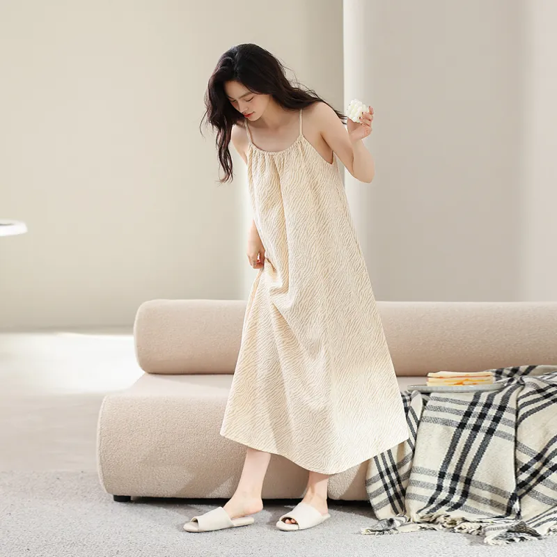 Gongdie Nightgown Women's Apricot-2