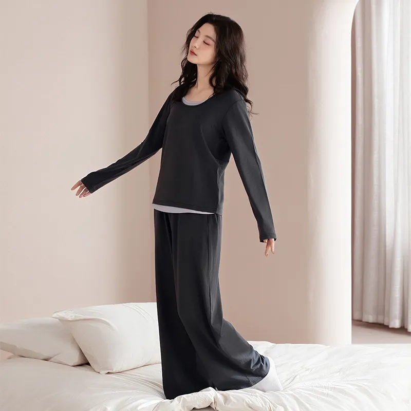Gongdie Pajama Set Unisex Dark Gray-1
