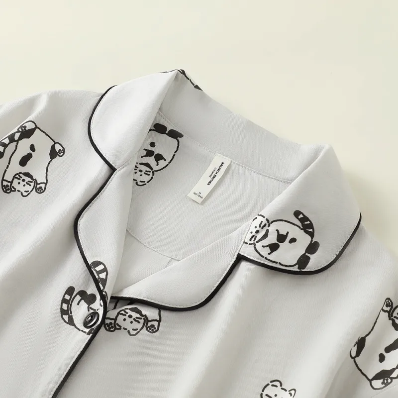 Gongdie x ZAOWUCANXIONGDI,LIANMINGKUAN Pajama Set Women's Gray-1