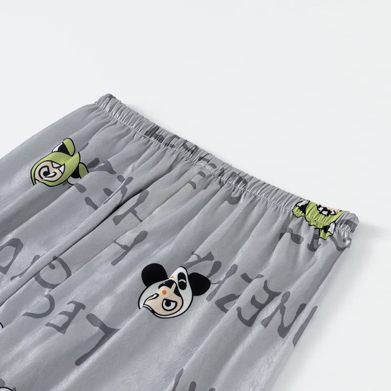 Gongdie x NEZHA,LIANMINGKUAN Pajama Set Unisex Light Gray-13