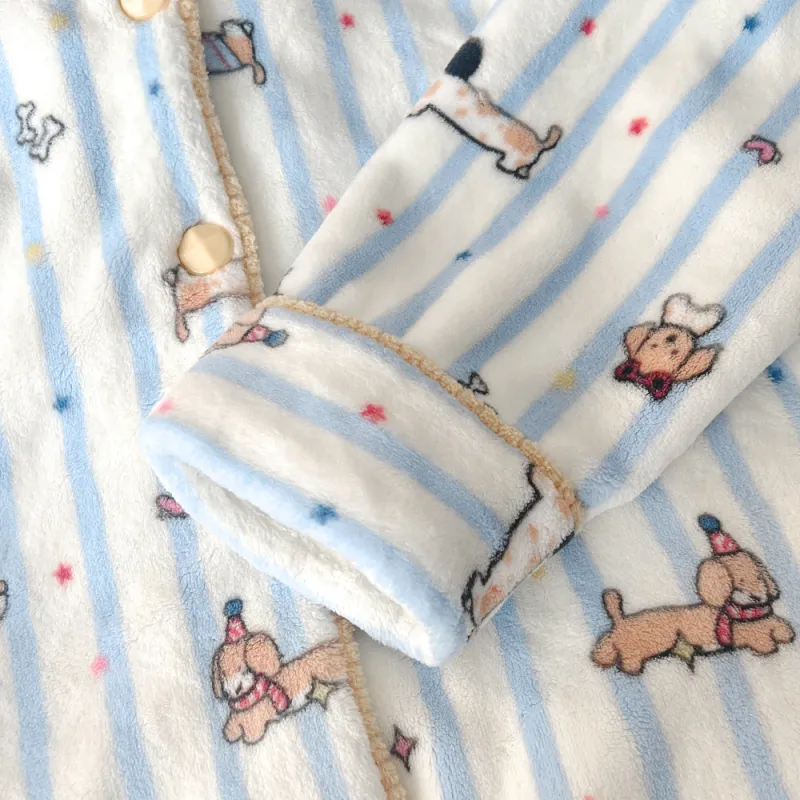 Gongdie Pajama Set Women's Blue-4