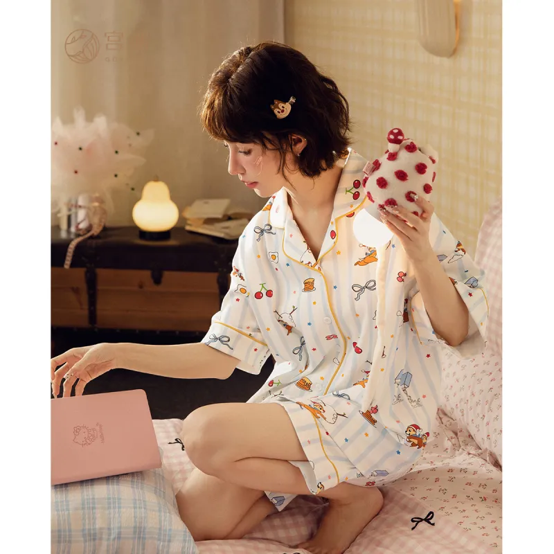 Gongdie x Disney Pajama Set Women's White-6