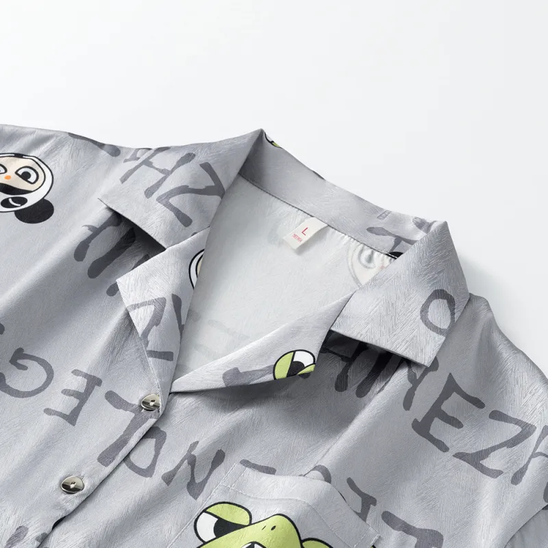 Gongdie x NEZHA,LIANMINGKUAN Pajama Set Unisex Light Gray-2