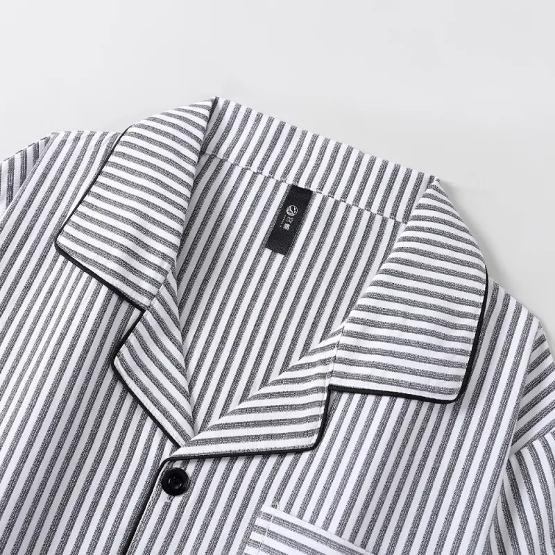 Gongdie Pajama Set Men's Stripes-1