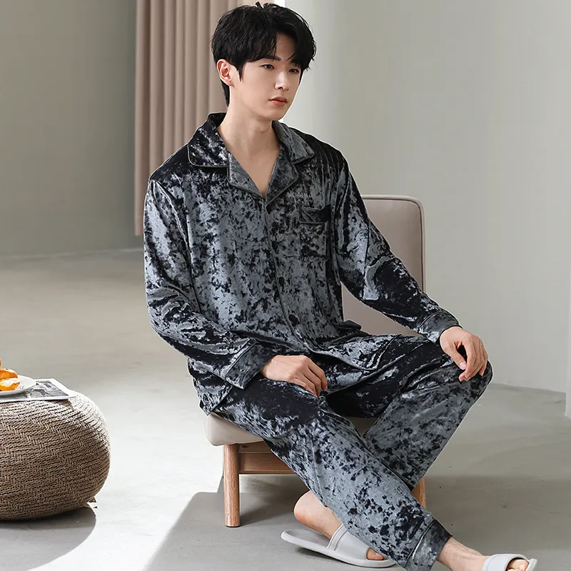 Gongdie Pajama Set Men's Dark Gray-3