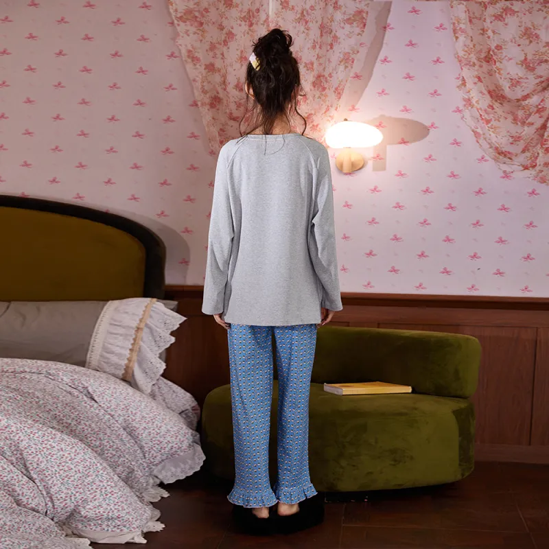 Gongdie x TEDDY ISLAND/ Pajama Set Women's Gray-1
