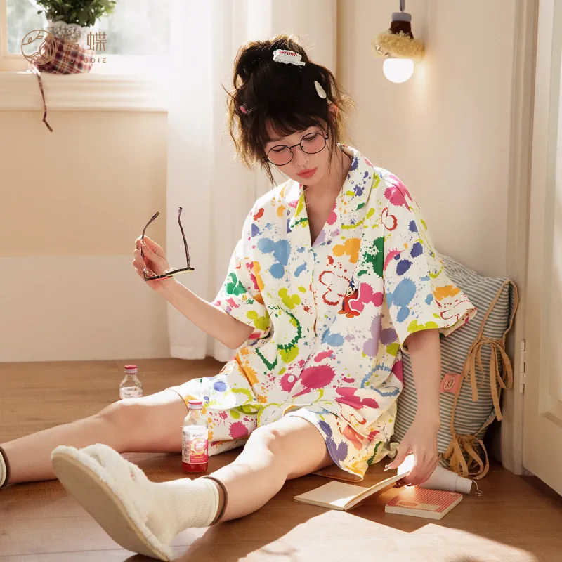 Gongdie x Disney Pajama Set Women's White, Gift Box Set-4