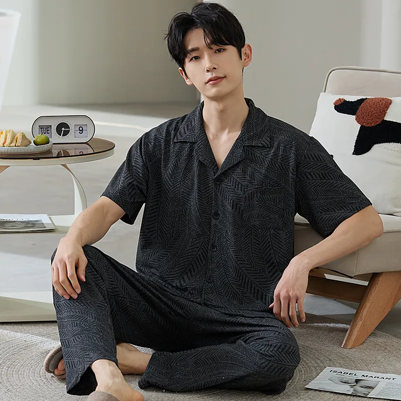 Gongdie Pajama Set Men's Dark Gray-1