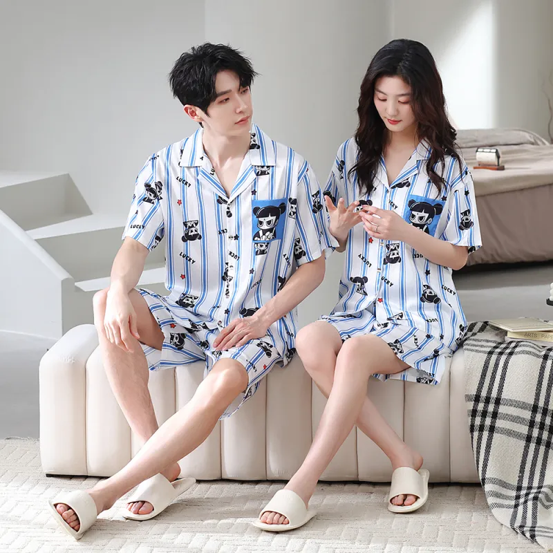 Gongdie x NEZHA,LIANMINGKUAN Pajama Set Unisex Blue White-4