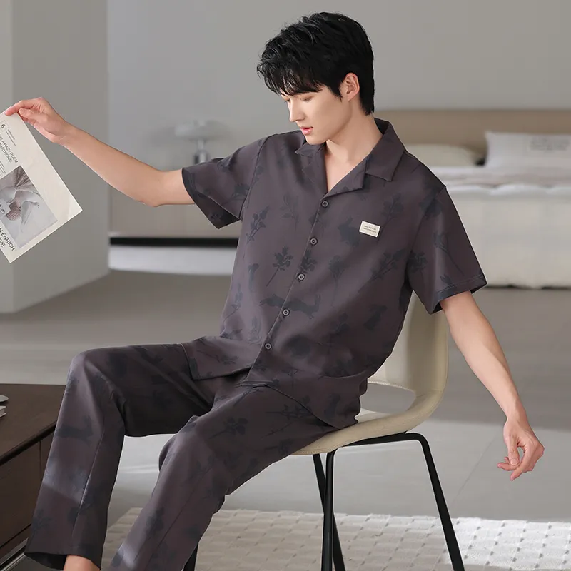 Gongdie Pajama Set Men's Dark Gray-2