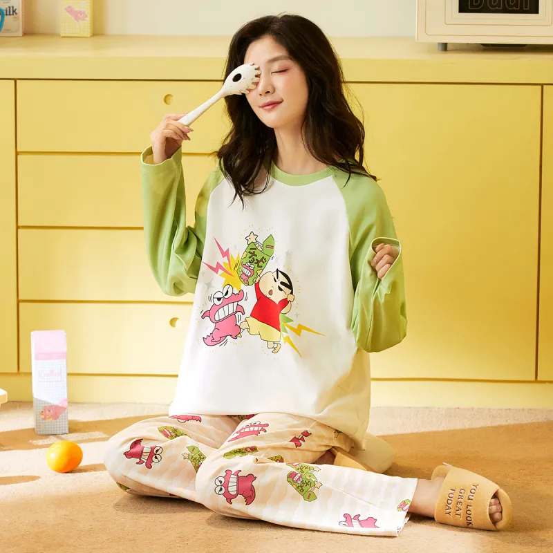 Gongdie x LABIXIAOXIN,LIANMINGKUAN Pajama Set Women's Gift Box Set Green-3