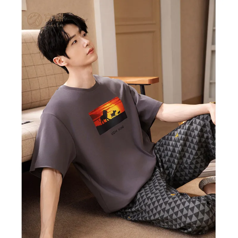 Gongdie x Disney Pajama Set Men's Gray-5