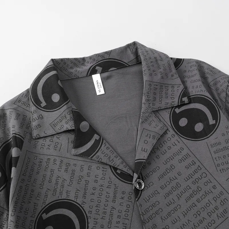 Gongdie Pajama Set Men's Dark Gray-2