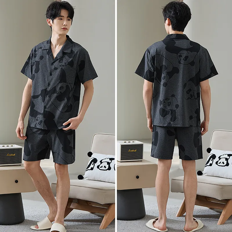 Gongdie Pajama Set Men's Dark Gray-5
