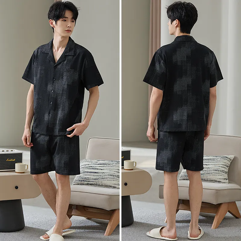 Gongdie Pajama Set Men's Dark Gray-5