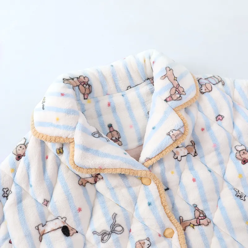 Gongdie Pajama Set Women's Blue-9