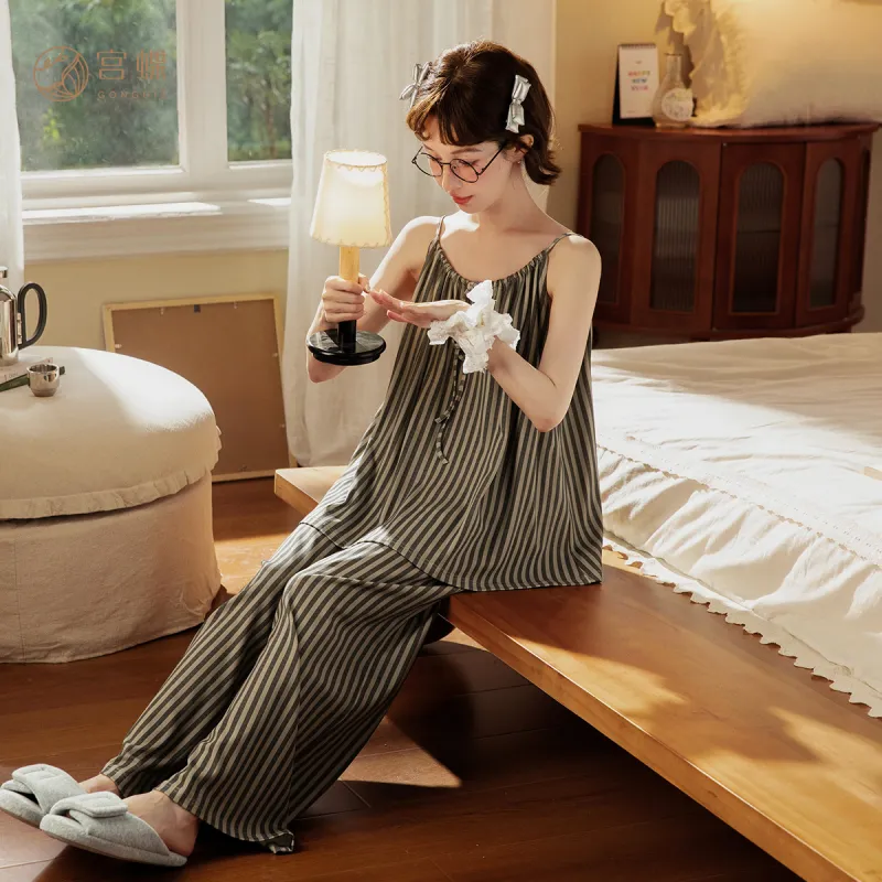 Gongdie Pajama Set Women's Gray-2