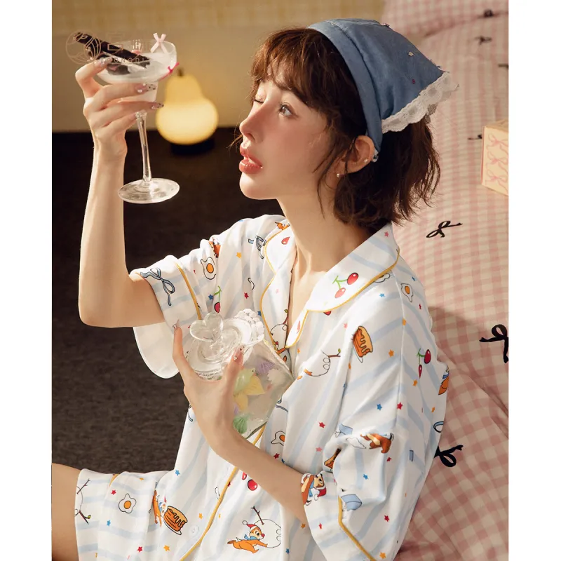 Gongdie x Disney Pajama Set Women's White-4
