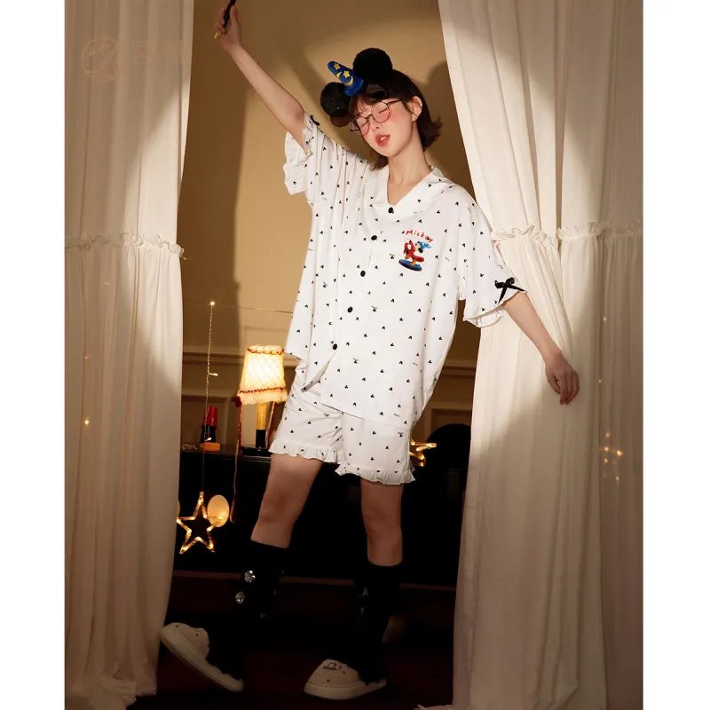 Gongdie x Disney Pajama Set Women's Gift Box Set White-3