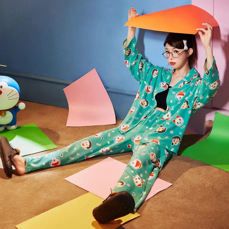 Gongdie x DUOLA A MENG LIANMINGKUAN Pajama Set Unisex Green-1