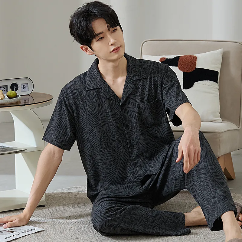 Gongdie Pajama Set Men's Dark Gray-2