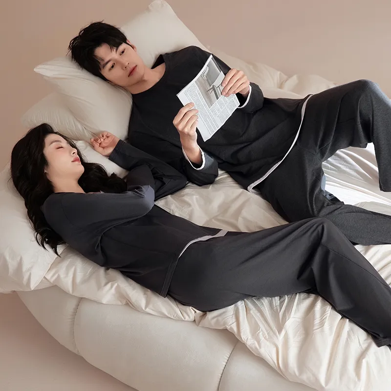 Gongdie Pajama Set Unisex Dark Gray-5