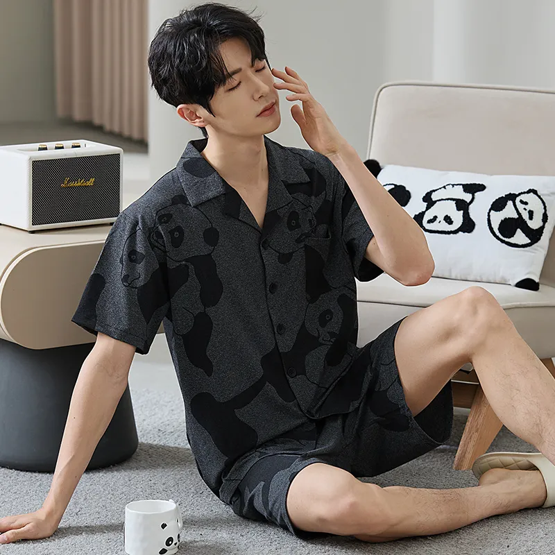 Gongdie Pajama Set Men's Dark Gray-2