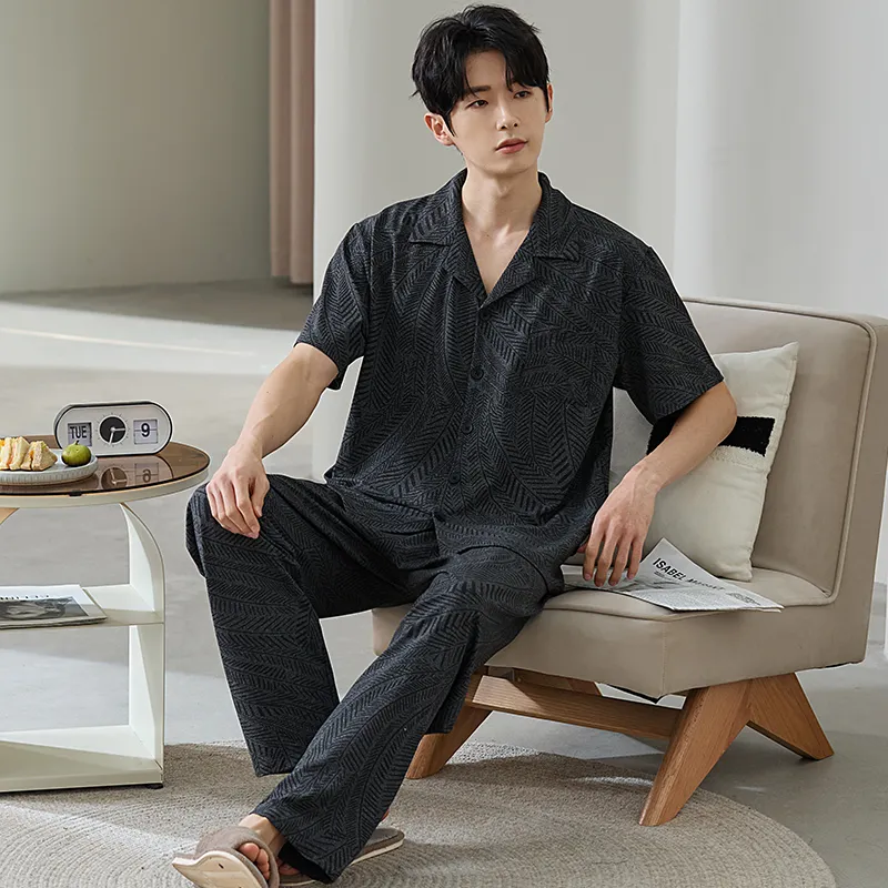 Gongdie Pajama Set Men's Dark Gray-4