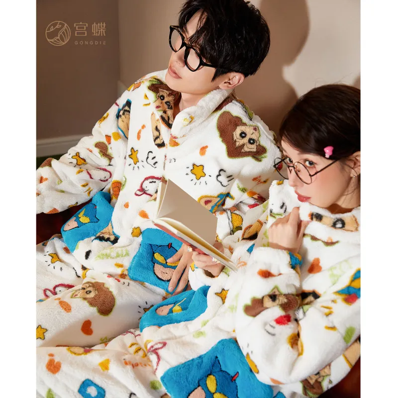 Gongdie x LABIXIAOXIN LIANMINGKUAN Pajama Set Unisex White-5